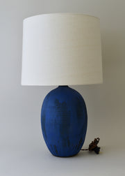Large Oval Lamp in Brushed Cobalt - Victoria Morris